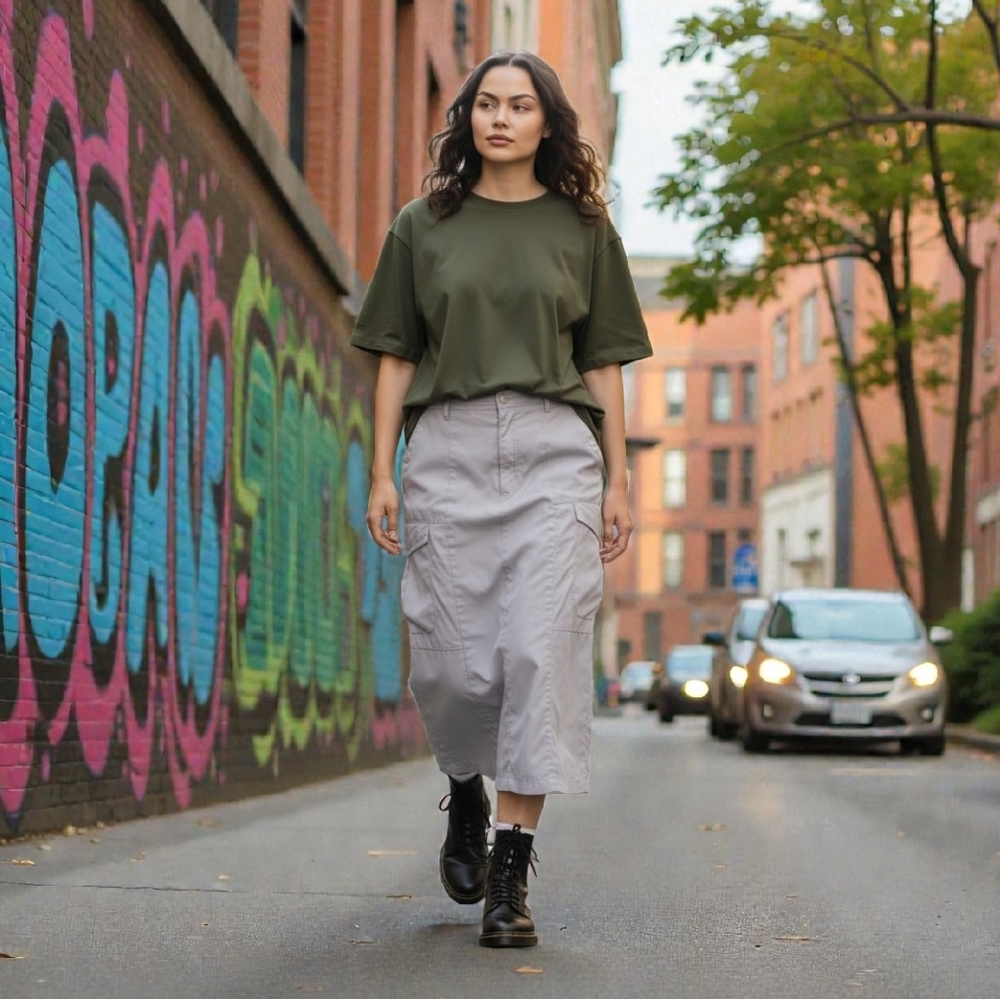 Vintage 90's Y2K Quizz New York Maxi Skirt Gray SIZE 5/6 Rave Hipster